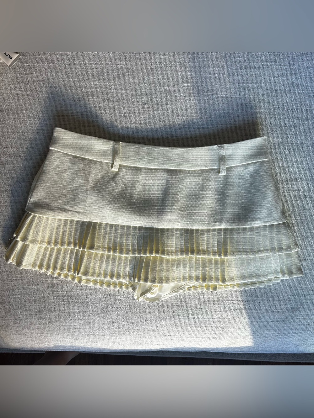 Lioness Mini Skirt with Cream Pleated Ruffles - Picture 2 of 4